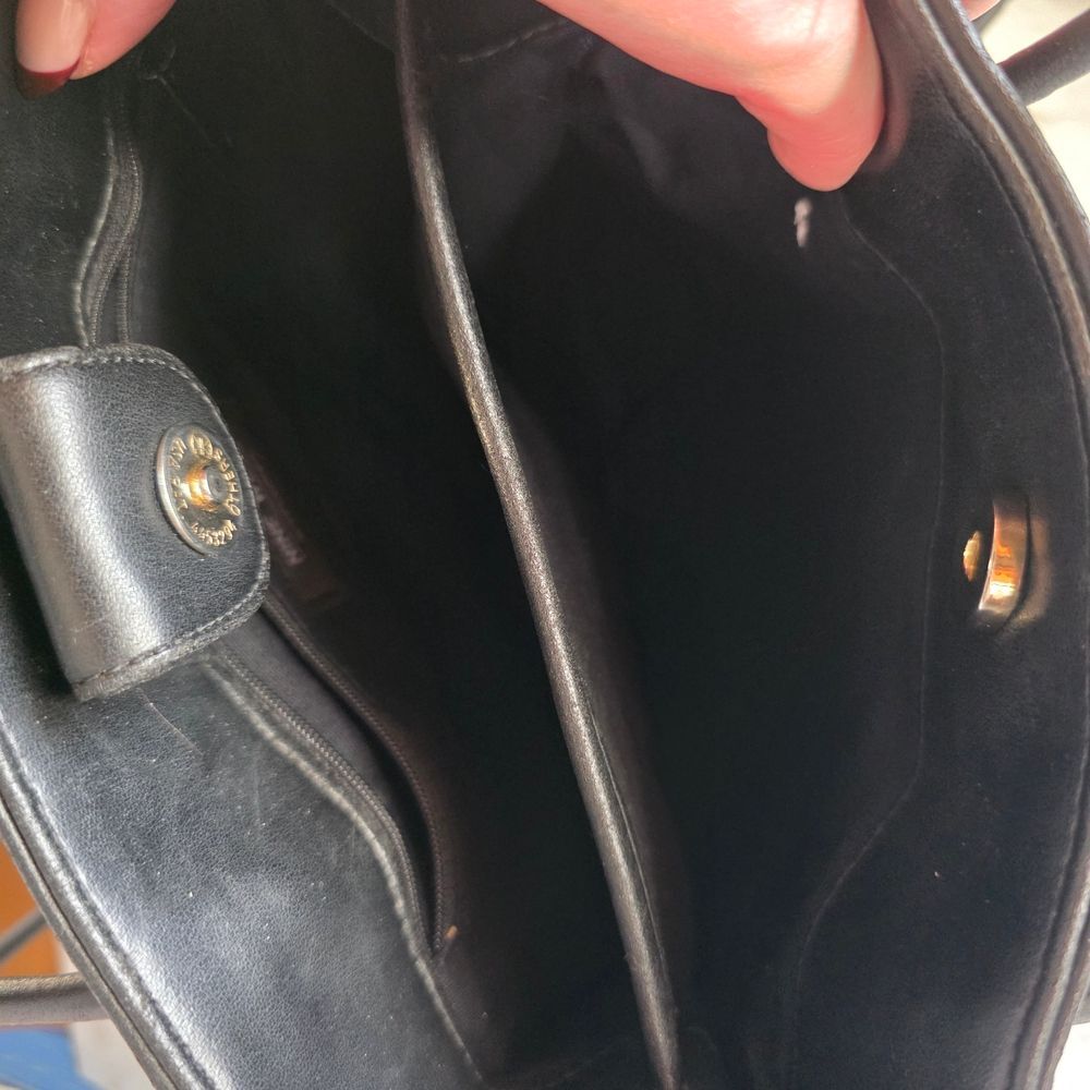 Nine West Black Shoulder Tote with Silver Plaque - Picture 4 of 4